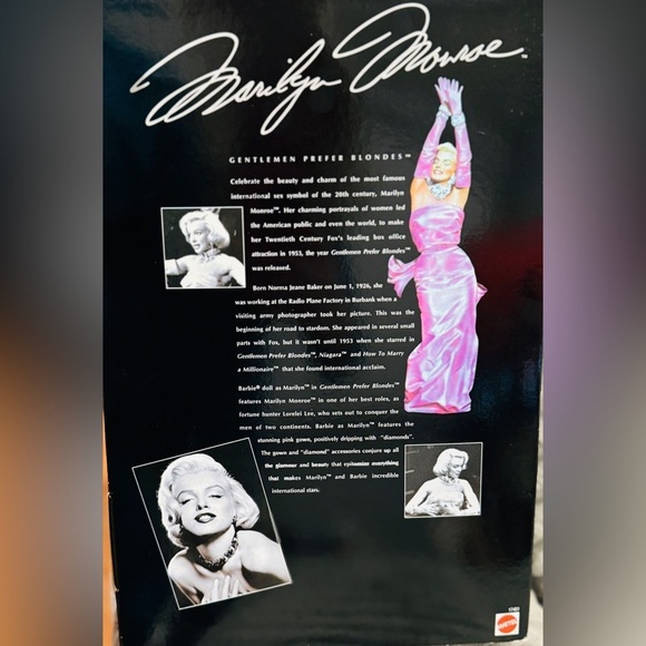 Mattel Barbie Marilyn Monroe Gentlemen Prefer Blondes Pink Dress 17451 Legends - Picture 3 of 3